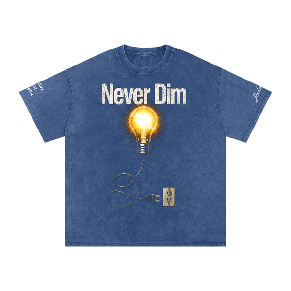 Never Dim (Snow Washed Oversized Cotton T-Shirt)