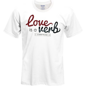 Love is a Verb Glitter T-Shirt (White)