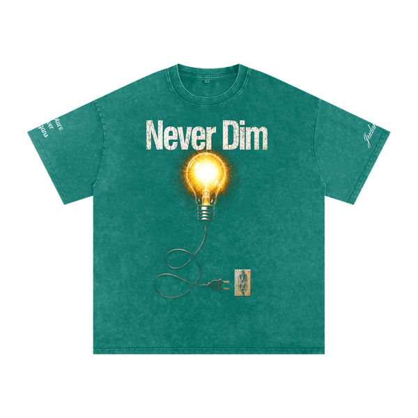 Never Dim (Snow Washed Oversized Cotton T-Shirt)