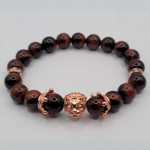 Judah Life Signature Bracelet (Red Tiger Eye + Rose Gold)