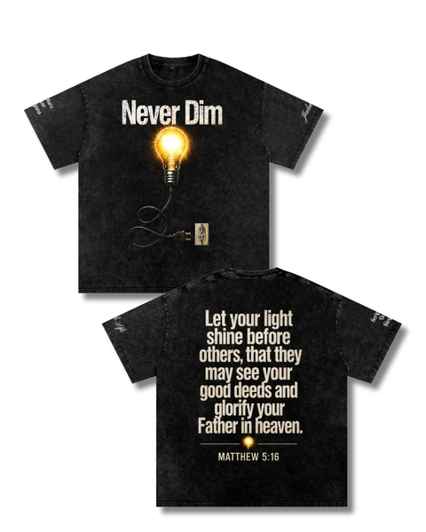 Never Dim (Snow Washed Oversized Cotton T-Shirt)