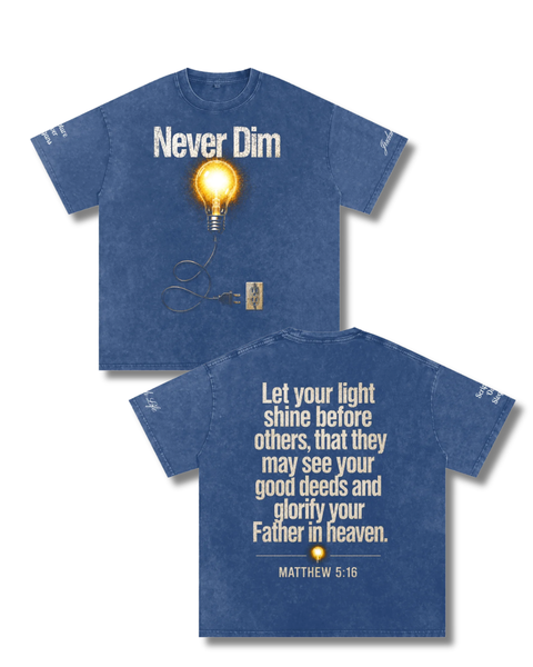 Never Dim (Snow Washed Oversized Cotton T-Shirt)