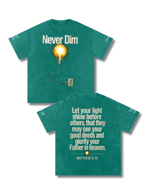 Never Dim (Snow Washed Oversized Cotton T-Shirt)