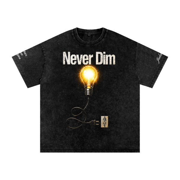 Never Dim (Snow Washed Oversized Cotton T-Shirt)