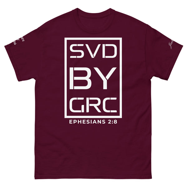 Saved By Grace (White Print) T-Shirt
