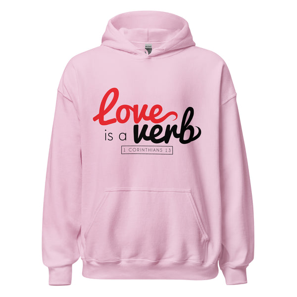 Love is a Verb Hoodie (Pink)