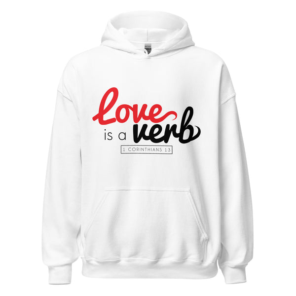 Love is a Verb Hoodie (White)