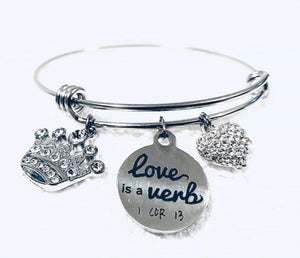 Love is a Verb Charm Bracelet (3 or 5 Charms)