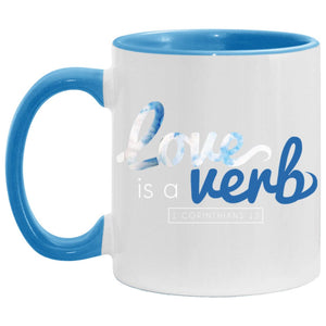 Love is a Verb Coffee Mug (Blue Cloud)