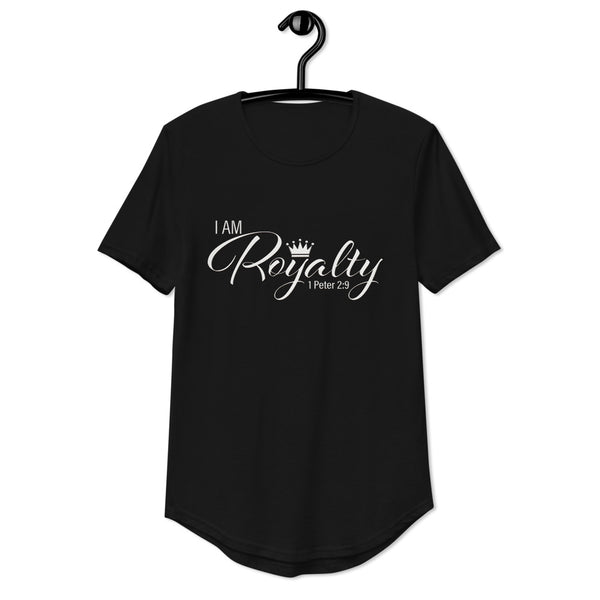 I AM Royalty (Black/ White Curved Hem T-Shirt)