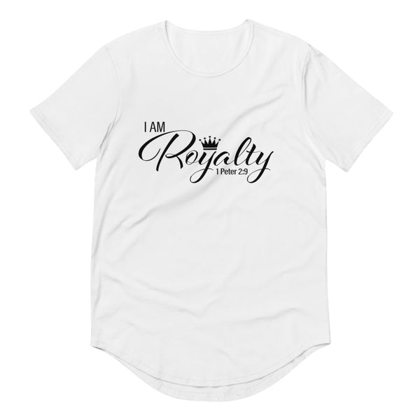 I AM Royalty (White/ Black Curved Hem T-Shirt)