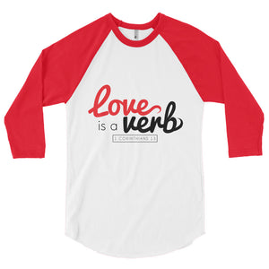 Love is a Verb Raglan Shirt (Red)
