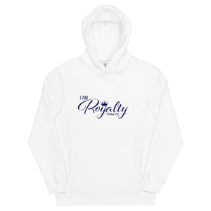 I AM Royalty (White-Blue hoodie)