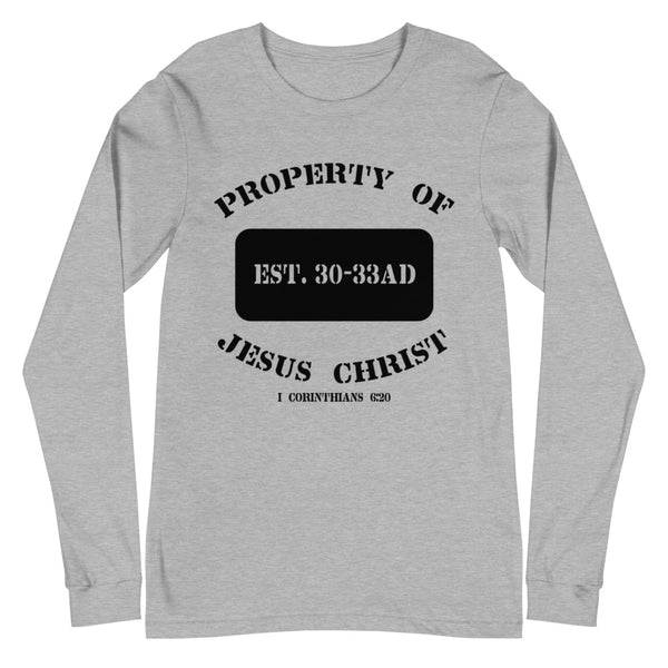 Property of Christ Long Sleeve T-Shirt (Gray)