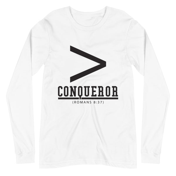 More than a Conqueror Long Sleeve T-Shirt (White)