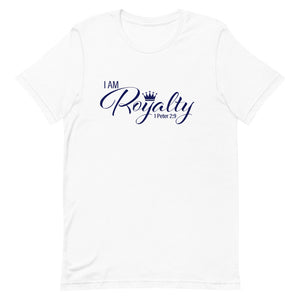 I AM Royalty (White/ Royal Blue Short-Sleeve T-Shirt)
